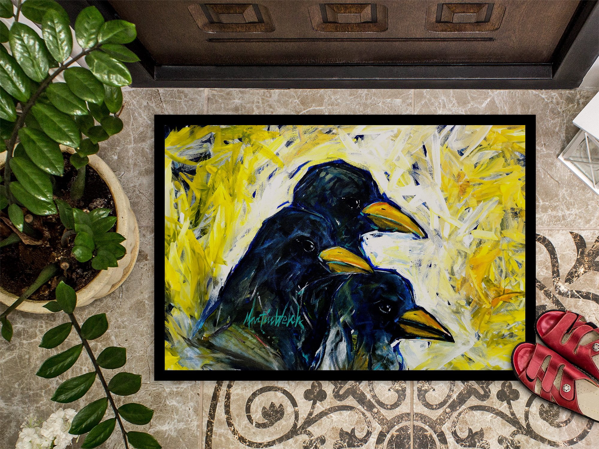 Baked In A Pie Crows Doormat 27 in x 18 in