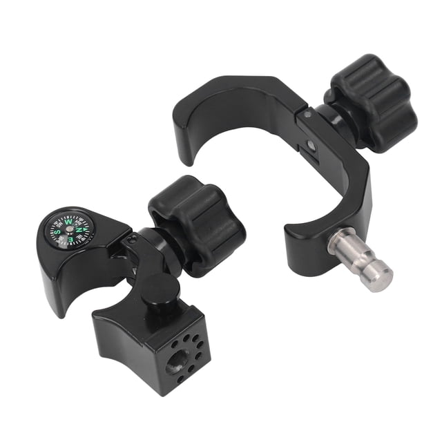 Range Pole Cradle Bracket, Easy Using Aluminum Alloy Compass Equipped Data Collector Bracket Mount for Surveying