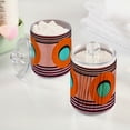 thumbnail image 2 of Yayeee 2 Pack Qtip Holder Bathroom Cotton Swab Canister with Lid Clear Dispenser Set, Orange Circle, 2 of 6