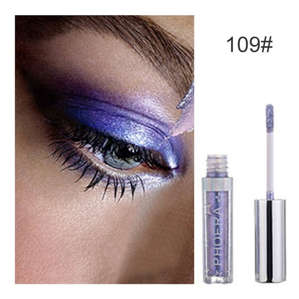 Phoera 12 colores metalizado brillante ojos ahumados sombra de ojos impermeable brillo líquido delineador de ojos maquillaje sombra de ojos vegalaxy