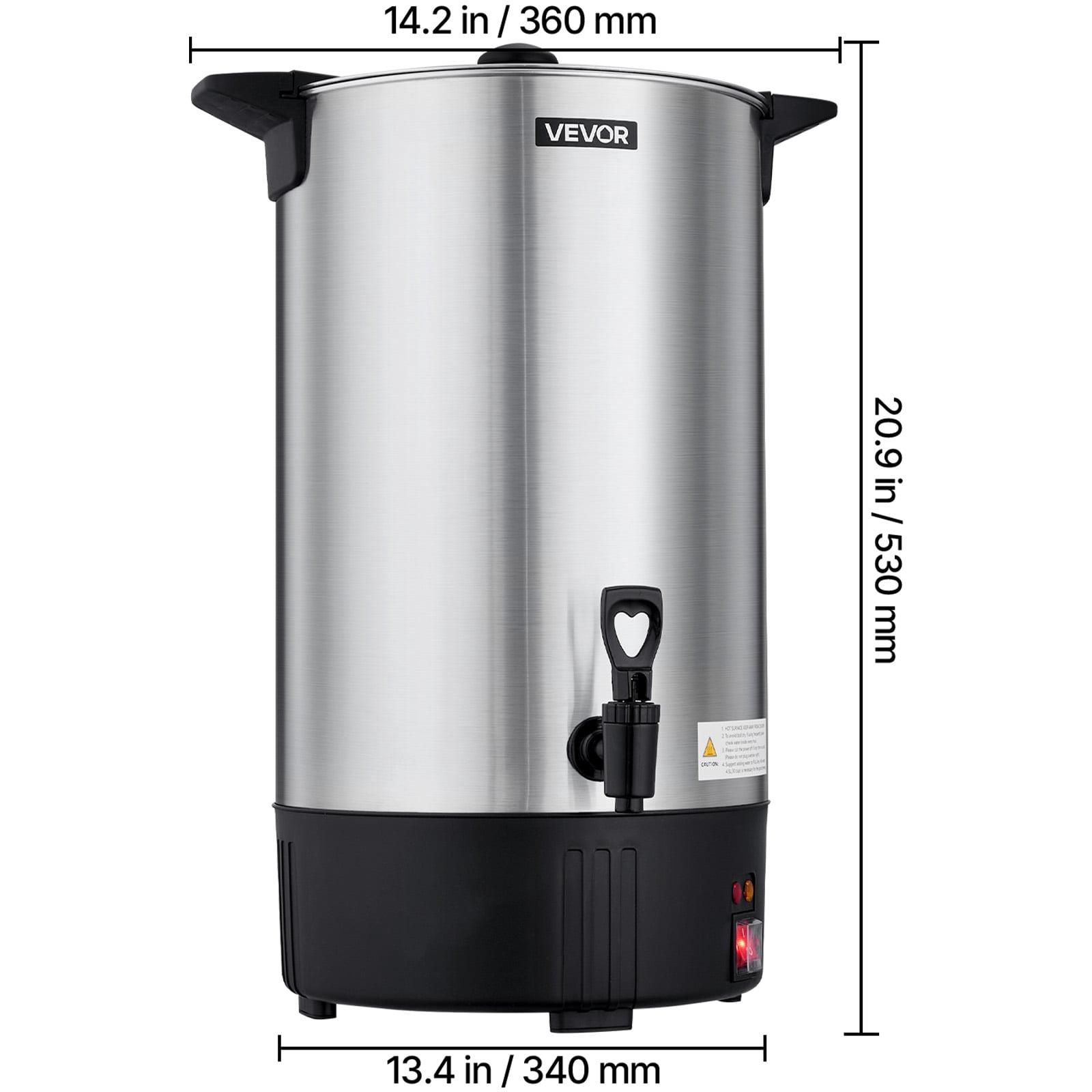 VEVOR Commercial Coffee Urn, 100 Cup 15 L Hot Beverage Dispenser with Dripless Faucet, Quick-Brewing Stainless Steel Large Commercial Coffee Maker, for Catering, Business, Party, Church & Restaurant