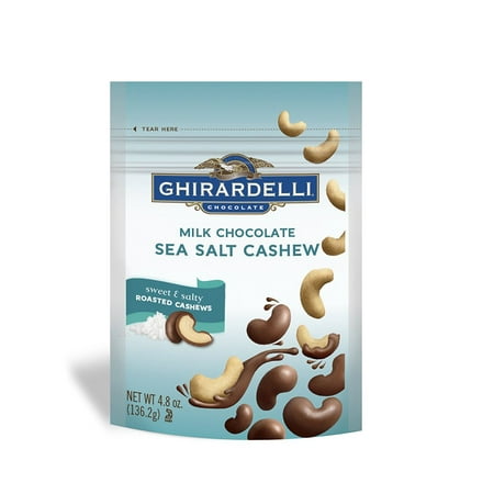Milk Chocolate Cashew Cluster - 6 PACKS : Ghirardelli Milk Chocolate, Sea Salt Cashew, 4.8 Ounce