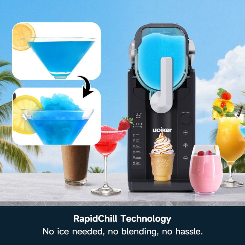 ICYBER BOOM 88 Oz Slushie & Touch Screen Slushy Machine 15-Minute Frozen Drink Maker with 6 Preset Setting, Black