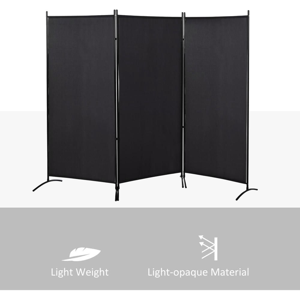 Resenkos 6ft 3-Panel Room Divider - Indoor Privacy Screen for Home, Black