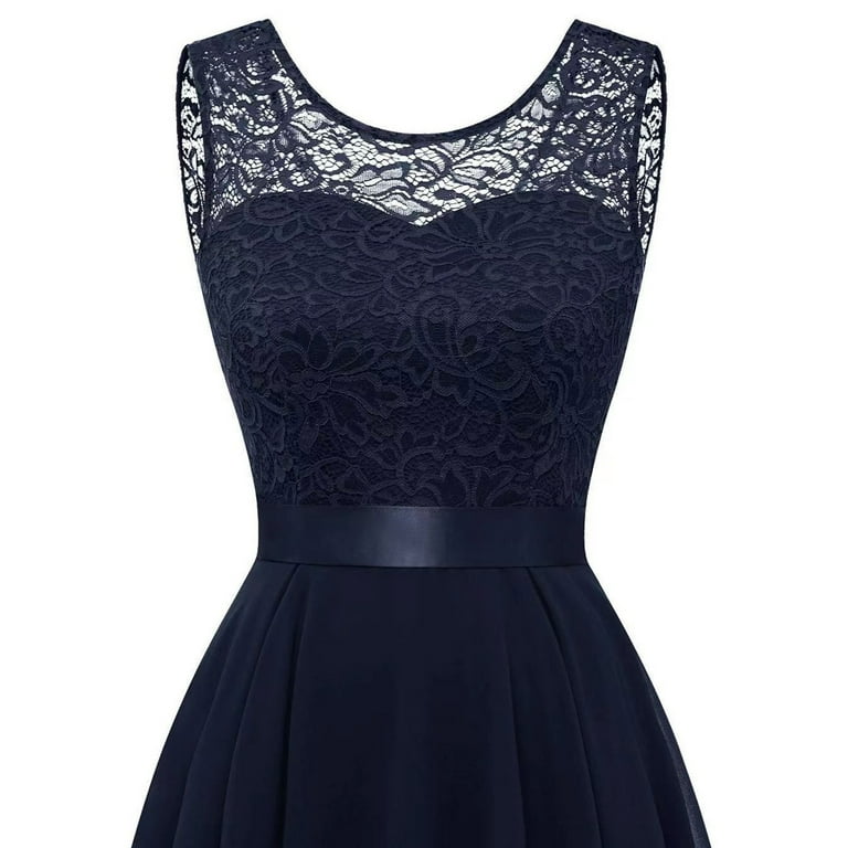 black and blue dress trend Navy Mixed Fabric Bow Print Detail Dress *FINAL SALE* – SSYS