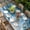 Blue, variant on Blue Gold Marble Table Cloths for 5 Foot Rectangle Tables, Modern Abstract Geometric Gradient Patio Waterproof Elastic Fitted Tablecloths, Washable Rectangular Table Cover for Camping