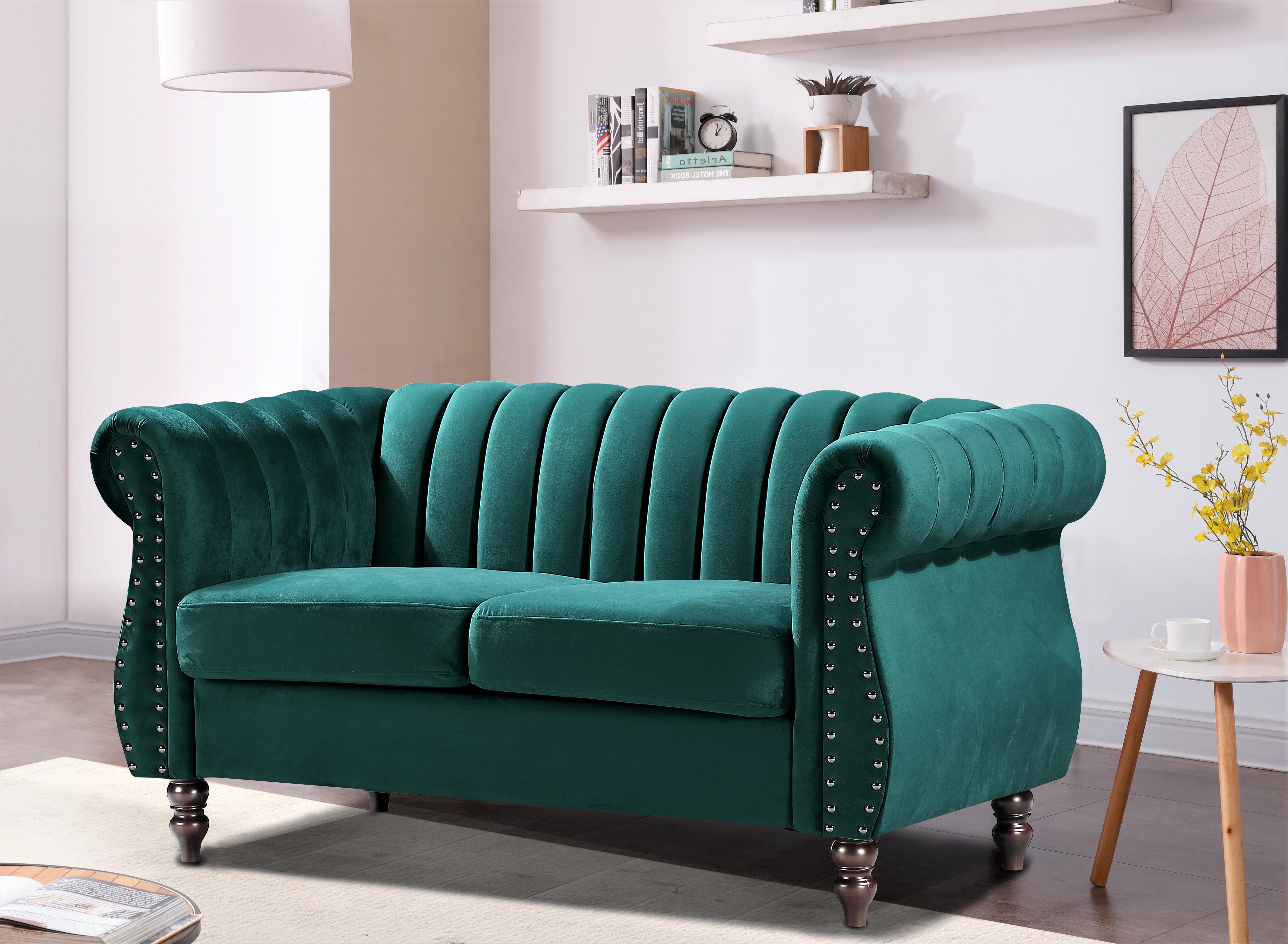 Adibah Velvet Chesterfield 2 Pieces Living Room Set