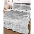 thumbnail image 3 of Quilts Queen Size Bedding Set, Grey Coastal Lightweight Quilted Comforter, Summer Ocean Sea Ombre Starfish Corals Soft Reversible Bedspread Coverlet with Pillow Covers for All Season, 90" x 96", 3 of 7
