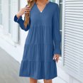 thumbnail image 4 of DailyTrove Women's V-Neck Wrap Midi Dress, Long Sleeve, Casual Office & Date Night Wear, Stretchy Knit Fabric, 4 of 5