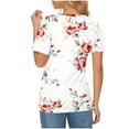 thumbnail image 5 of Fznquz Short Sleeve Tops for Women Floral Summer T Shirts 2025 Crewneck Casual White T Shirts for Women, 5 of 5