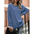 thumbnail image 3 of Fancyglim Sweatshirts for Women Crew Neck Long Sleeve Pullover Tops Haze Blue 2XL, 3 of 8
