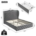 thumbnail image 3 of Bed Frame with 4 Drawers, Upholstered Platform Bed Frame with Charging Station Headboard, Queen Size Bed Frame, No Box Spring Needed, Noise-Free, Easy Assembly, 3 of 9
