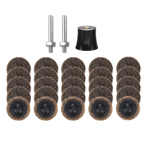 Uxcell 27pcs Quick Change Discs Set 1" Roll Lock Sanding Discs with 1/4" Shank Pad Holder Coarse Grit for Polish Rust Removal
