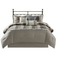 thumbnail image 2 of GDF Studio 7-Piece Herringbone Comforter Set, Farmhouse Plaid Style, Queen Size, Neutral, 2 of 10