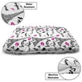 thumbnail image 3 of Paris Pet Bed, Eiffel Tower Lipstick Kiss Heart Shape Words Love Touristic Architecture, Chew Resistant Pad for Dogs and Cats Cushion with Removable Cover, 24" x 39", White Black Pink, by Ambesonne, 3 of 4
