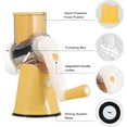 thumbnail image 5 of Rotary Cheese Grater Hand Crank Cheese Shredder for Fresh Cheese, Vegetable, Nuts,Non-slip Suction Base, Free Cleaning Brush Three Blades,Yellow, 5 of 17