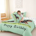 thumbnail image 4 of Homewish Dachshund Balloon Full Size Comforter Sets,Pet Lovers Bedding Comforter Set,Green,Happy Birthday Print Decor,Polkadot Reversible,3-Piece,1 Comforter and 2 Pillowcases, 4 of 7