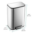 thumbnail image 2 of Stainless Steel Trash Can with Removable Inner Bucket, Lid & Soft-Close Foot Pedal, Smudge Resistant Brushed Garbage Bin for Kitchen, Office, Living Room, 3.2 Gallon, 2 of 9