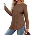 thumbnail image 2 of Fantaslook Long Sleeve Shirts for Women Casual Tunic Tops Dressy Crew Neck Pullover Fall Lightweight Sweaters for Women, 2 of 7