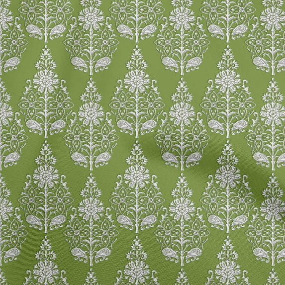 oneOone Viscose Chiffon Green Fabric Block Quilting Supplies Print Sewing Fabric By The Yard 42 Inch Wide-PO