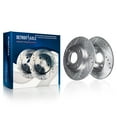 thumbnail image 6 of Detroit Axle - 8pc Brake Kit for Fiat 2012-2017 500, Drilled and Slotted Disc Brake Rotors Ceramic Brakes Pads 2013 2014 2015 2016 Replacement : 10.12" inch Front and 9.45" inch Rear Rotor, 6 of 8