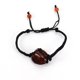 thumbnail image 1 of Xiao Hua Pulsera de cuentas hecha a mano, ideal para hombres y mujeres, con cuerda negra tejida a mano y bolsa de malla de piedra natural, ajustable (roja)., 1 of 5