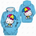 thumbnail image 2 of Chandails à Capuchon Imprimés HELLO KITTY pour Femmes, Hauts d'Automne et de Printemps, Nouveaux Chandails en Molleton, Chandails à Capuchon à Capuche avec Poche Dessin Animé pour Femmes HELLO KITTY Y2K, 2 of 7