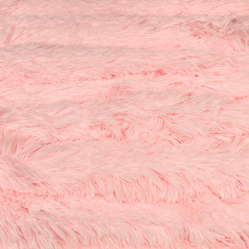 Alpaca Faux Fur Polyester Stretch Knit Long Pile Fabric By The Yard For Sewing Apparel & Décor - Bubblegum (5 Yards)