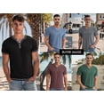 thumbnail image 3 of Iceglad Mens Henley Shirts Short Sleeve T Shirt Fashion Casual Slim V Neck Shirts, 3 of 10