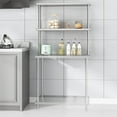 thumbnail image 2 of EastVita Stainless Steel Overshelf Shelves for Work & Prep Table 12"x 48",2 Tier Double Deck Overshelf with Adjustable Shelf, Commercial Countertop Shelf, 2 of 7