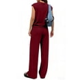 thumbnail image 4 of Stichou Women's Summer 2 Piece Lounge Sets Cap Sleeve Tops Wide Leg Pants 2026 Workout Sets Loose Fit Casual Tracksuit Wine 2XL, 4 of 6