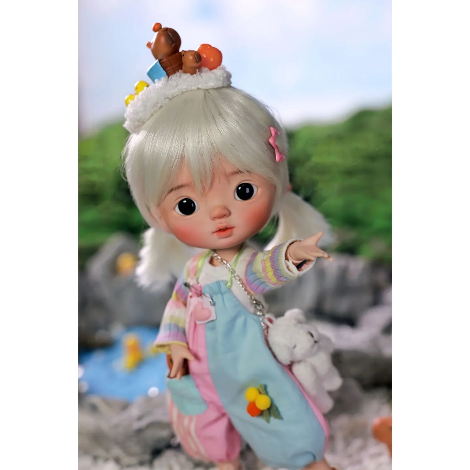 Xavi 1/6 Bjd Doll Omelet Body Rainbow Cute Girl Double Eyelids Capybara Headwear  High Quality Ball Jointed Dolls
