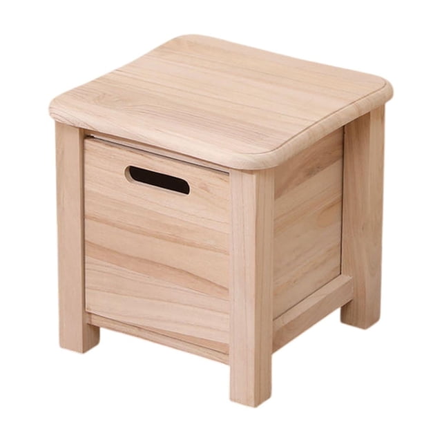 Reposapiés de madera con cajón, pequeño banco, reposapiés para interior y exterior. 30cmx30cmx30cm