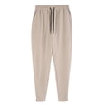 thumbnail image 3 of BiZtdJrK Joggers for Men Zip Ankle Side Elastic Waist Athletic Pants Drawstring Lightweight Training Workout Pant with Pockets Beige M, 3 of 10