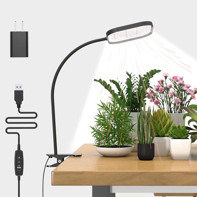 Grow Lights for Indoor Plants LEDs K Full Spectrum LED Plant Light with Stand Dimmable Levels Floor Grow Lamp Timer ;; Adjustable Height with 掳Goosenec