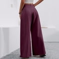 thumbnail image 4 of KLHDSF Flowy Pants for Women Casual High Waisted Wide Leg Palazzo Pants Trousers with Pocket Plus Size Dark Purple XL, 4 of 5