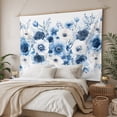 thumbnail image 3 of White Blue Flower Large Tapestry for Bedroom Wall Hanging Tapestry,Vintage Pastoral Floral Petals Spring Ceiling Backdrop Tapestries Poster Blanket Wall Decor for Teens Room Living Room 100" x 59", 3 of 8