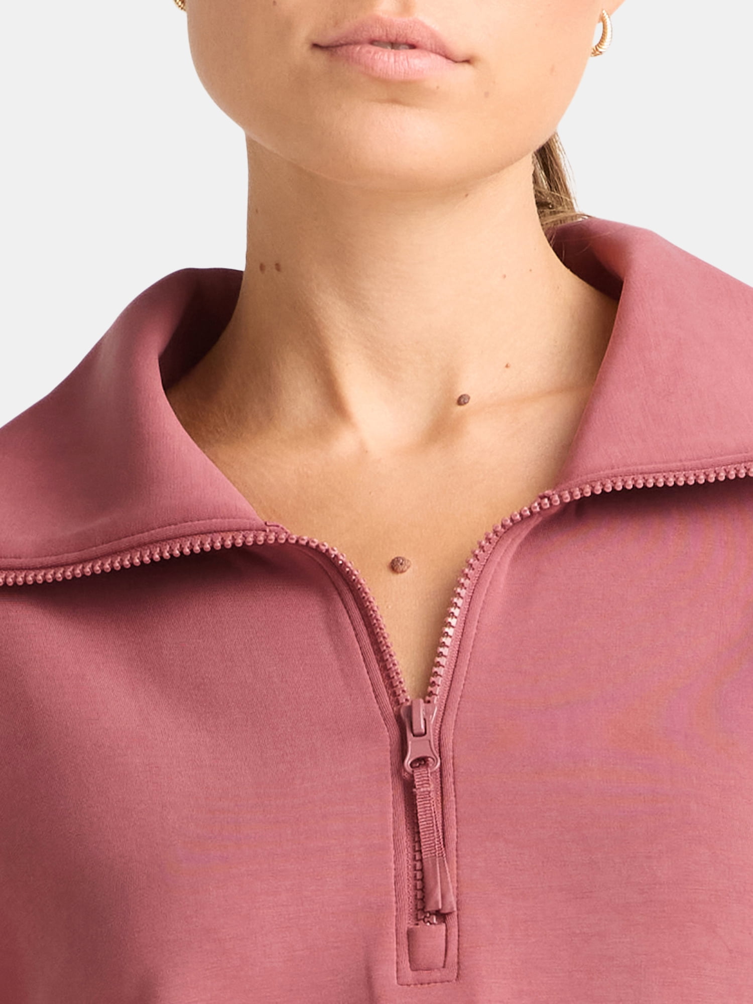 Avia Women's and Women's Plus ScubaKnit Quarter Zip Pullover, Sizes XS-4X