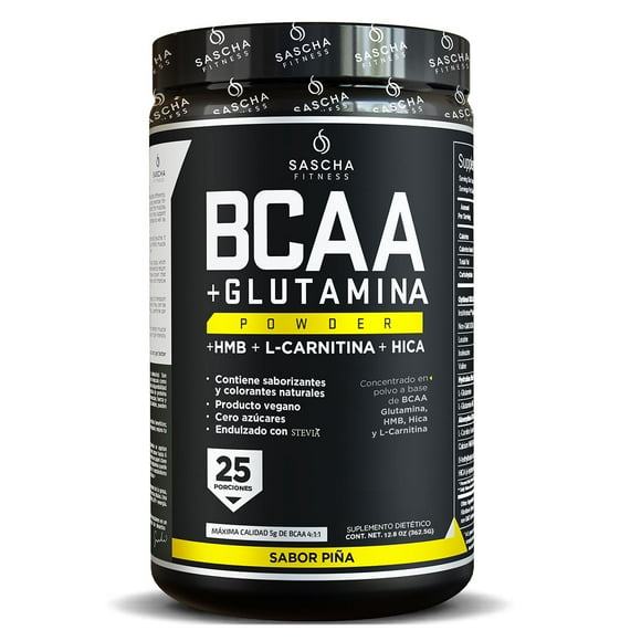 Concentrado en polvo BCAA Aminoacidos Sascha Fitness Sabor Piña