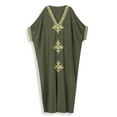 thumbnail image 4 of Beach Kaftan Dresses for Women Plus Size Caftan Loungewear Mexican Embroidered Dress Long Beach Tunic Summer Elegant Vacation Outfit Long Sleeve Robe, 4 of 12