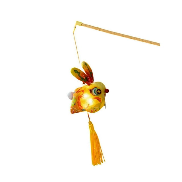 Handmade Fabric Rabbit Lamp Making Supplies Traditional Style Design With Glowing LED For Party Decoration Multicolor