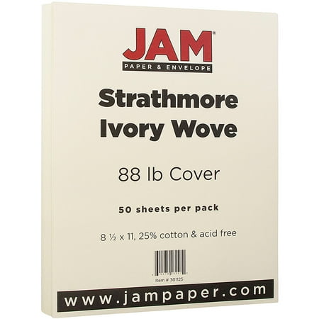 Ivory Flat Card - JAM Paper Strathmore Cardstock, 8.5