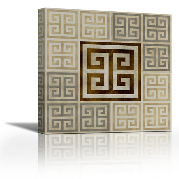 Greek Key III - Contemporary Fine Art Giclee on Canvas Gallery Wrap - wall décor - Art painting - 27 x 27 Inch - Ready to Hang