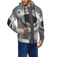 thumbnail image 2 of Wukai Smiling Polar Bear Print Men's Zip-Up Hoodie,Fleece Full-Zip Hoodie for Men, Hooded Sweatshirt-Medium, 2 of 5