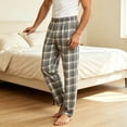 thumbnail image 5 of Zenithor Men's Pajama Pants Soft Comfortable Plaid Sleeping Bottoms Drawstring Elastic Waist Loungewear Winter Warmth S-XL Gray, 5 of 7