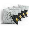 thumbnail image 5 of Ambesonne Music Throw Pillow Cover 4 Pack, Flying Notes Album Dance, 18", Yellow Black Ivory, 5 of 7