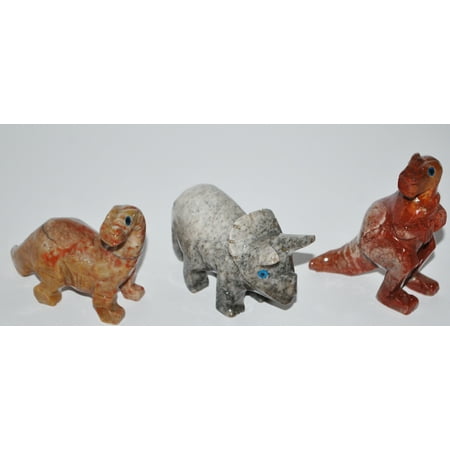 DINOSAUR Stone Carvings (Lg) ALL THREE INCLUDED