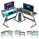 Bestier 55 inch L-Shaped Gaming Computer Desk with Monitor Stand Home Office Corner Desk Grey - image 3 of 6