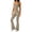 Khaki, variant on Aofany 2 Piece Workout Sets for Women High Waist Yoga Flare Legging with Solid Color Sport Tank Tops for Athletic Gym Outfits