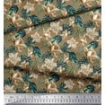 thumbnail image 2 of Soimoi Velvet Fabric Monstera Leaf & Floral Decor Fabric Printed Yard 58 Inch Wide, 2 of 5